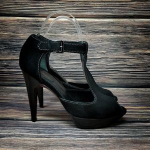 ❤️ Cole Haan Nubuck Soft Leather Peep Toe Heels